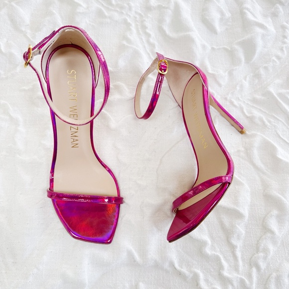 Stuart Weitzman Women's Nudistcurve 100 Ankle Strap High Heel Sandals - Picture 4 of 7